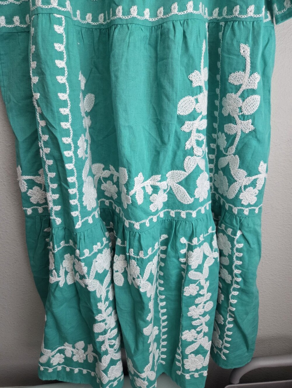 Sezane Sabine Dress in Ecru/Green size 38 NWT - Picture 6 of 11